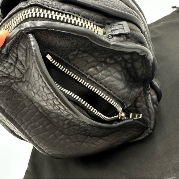 ALEXANDER WANG Pebbled Lambskin Inside Out Rockie Black Clear Resin Hardware - Picture 5 of 15